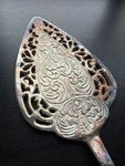 Ornate Silverplate Cake Server Serving Spatula Solid Pierced 11" India. Fixed Price $9.00.