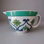 Melamine Batter Mixing Bowl Handle Pour 2 Qt Mediterranean Non Slip Quality Euc. Fixed Price $17.99.