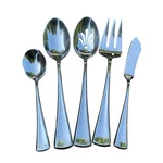 Gorham Sabrina Stainless Flatware Large Serving Spoons Fork Slotted Set Of 5. Fixed Price $31.97.