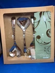 Lenox "simply Fine" 4 Pc Stainless Serving Set- Salad, Lasagna,cake, New Box!. Fixed Price $74.99.