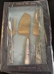 Anthropologie Spread The Love Cheese Knife Set Hammered Gold Abalone Handle New. Fixed Price $18.00.