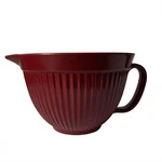 Vintage Melamine Batter Bowl With Pour Spout, Handle, Non-slip Base Red Ribbed. Fixed Price $25.30.
