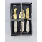 Patina Vie By Thirstystone Cheese Knife Set 3PC Gold White Marble Handles. Fixed Price $16.59.