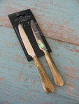 New Cambridge Jessamine Brass Antique Hammered 4PC Knife Set Lot Dinner. Fixed Price $12.99.