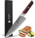 Damascus Chef Knife 8 Inch, Professional Japanese Kitchen Knives Sharp High Carb. Fixed Price $31.97.