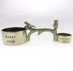 4.75" Godinger Silver Plate Night Owl Early Bird Coffee Scoop. Fixed Price $38.00.