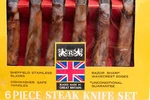 Regent Sheffield Set Of Six Forever Sharp Steak Knives With Bakelite Handles. Fixed Price $34.99.