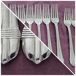 Hampton Silversmiths Odyssey Ten Forks (8 Dinner, 2 Salad). Fixed Price $75.00.