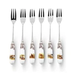 Spode Woodland Pastry Forks With Bird Motifs (set Of Six). Fixed Price $34.99.