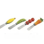 SET/4 Vegetable Knife Spreaders Dip Cracker Deluxe New In Box Big Sale. Fixed Price $7.99.