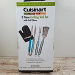 Cuisinart 3 Pc Grill Bbq Tools Utensil Set Spatula Tongs Fork Glove Comfort Grip. Fixed Price $15.99.
