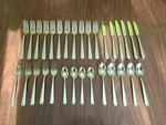 Lenox Pearl Platinum Glossy Stainless Flatware Set 18/10 31PC Vtg Korea. Fixed Price $129.99.