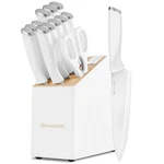 Diamosteel White Knife Set, 13 Pieces Block With Built-in Sharpener.... Fixed Price $91.27.