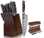 16-PIECE Stainless Steel Knife Block Set Kitchen Cooking Knives With Sharpener. Fixed Price $138.59.
