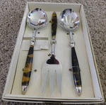 26-715 Ralph Lauren Wentworth Tortoise Hostess 3 Piece Serving Set Vtg Style. Fixed Price $129.99.