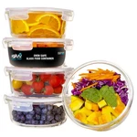 Igluu Meal Prep Round Glass Containers With Air Vent Lids (5 Pack + Extra Lid). Fixed Price $58.81.