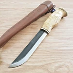Wood Jewel Bearleuk Fixed Knife 5.75" Carbon Steel Blade Curly Birch Handle 23KL. Fixed Price $74.79.