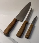 X3 Chicago Cutlery Knives 42S 8 Blade Chef, 5 62S Boning, 100S Pairing Vtg. Fixed Price $20.00.