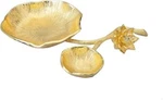 Classic Touch 290501 Gold Chip & Dip Bowl With Lotus Flower Design. Fixed Price $48.30.