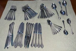 63 Set Piece Lot Oneida Bancroft Stainless Steel Flatware Usa Knife Fork Spoon. Fixed Price $199.99.