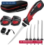 Cordless Electric Fillet Knife 5 Ti-nitride Coated Non-stick Blades, Ergonomic. Fixed Price $174.98.