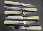 Gibson Roseland Steak Knives Set 6 Faux Mother Of Pearl Cream Handles Ornate 8.5. Fixed Price $23.99.