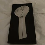 Carrol Boyes Stainless Steel Functional Art Salad Servers Kiss. Fixed Price $95.00.