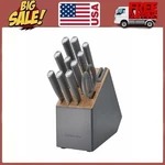 Kitchenaid Classic 12PC Knife Block Set Sharpener Japanese Steel Gray. Fixed Price $56.01.