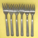Set Of 6 Newbridge Cutlery Nova Glossy Stainless Flatware Pastry Forks Ireland. Fixed Price $24.99.