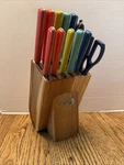 Fiesta Multicolor 12-PIECE Knife Block Set Excellent. Fixed Price $95.00.
