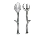 Arthur Court Designs Long Antler Aluminum Salad Serving Spoon And Servi.... Fixed Price $70.87.