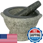 Libertyware Stone Granite Mortar And Pestle 4 Cup Capacity 8 Inch Gray. Fixed Price $82.29.