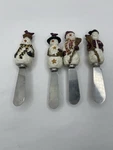 Boston Warehouse Snowman Spreaders Set Of 4 Holiday Cheese Butter Knives. Fixed Price $9.99.