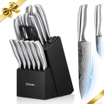 Knife Set 16 Pcs D.perlla Kitchen Block And Sharpener High Grade. Fixed Price $88.41.
