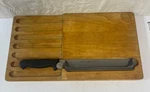 Montana Inox Italy Stainless Steel Bread Knife With Wood Cutting Board. Fixed Price $38.99.