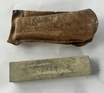 Vintage Smith Natural Medium Arkansas Sharpening Oil Stone W/ Leather Sleeve. Fixed Price $9.99.