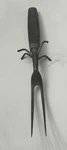 Antique 10" Meat Carving Fork W/ Built Stand Wooden Handle. Fixed Price $14.99.
