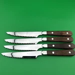 Reed & Barton Fulton Steak Set Of 4"BLADE 9"KNIFE-WOOD Handle. Fixed Price $44.95.