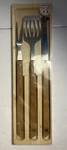 Jean Dubost France Oakwood Stainless Steel Bbq Outdoor 3 Pc Tool Set Nib Rare. Fixed Price $70.00.