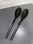 Sabatier Gray Nylon Utensil Set Of 2 Spoons With Stainless Steel Handles. Fixed Price $27.00.