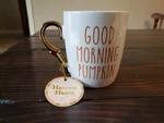 Good Morning Pumpkin Mug With Gold Handle Global Designs Connections New Fall. Fixed Price $8.00.