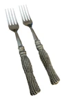 2 Dinner Fork Tassel Rope Silea Home Collection Stainless Silverplate Pewter. Fixed Price $59.99.