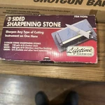Three Sided Sharpening Stone. Fixed Price $19.99.
