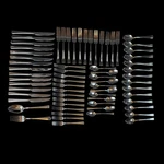 Lot Of 66 Oneida Stainless Steel Flatware Spoon Fork Knife. Fixed Price $68.00.