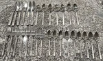 Lot Of 30 Oneida Capistrano Pattern Forks Spoons Knives Floral Deluxe Stainless. Fixed Price $49.99.