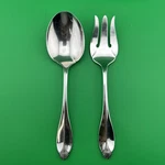 Oneida Kingswood Glossy Cube Stainless Flatware Serving Pieces Fork & Spoon Set. Fixed Price $12.95.
