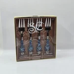 Elegant Blue Turquoise Beaded And Wired Dinner Stainless Steel Serving Forks. Fixed Price $18.00.