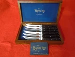 Vintage New Buck Royalty Line Of Custom Cutlery Steak Knife Set 6 Open Box. Fixed Price $325.00.