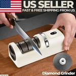 Cordless Electric Knife Sharpener 3 Stage Diamond Grinder Usb Rechargeable. Fixed Price $23.95.