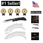 Onyx Edc Pocket Knife - 3.5" Stainless Steel Blade With Safety Locking Mechanism. Fixed Price $87.99.